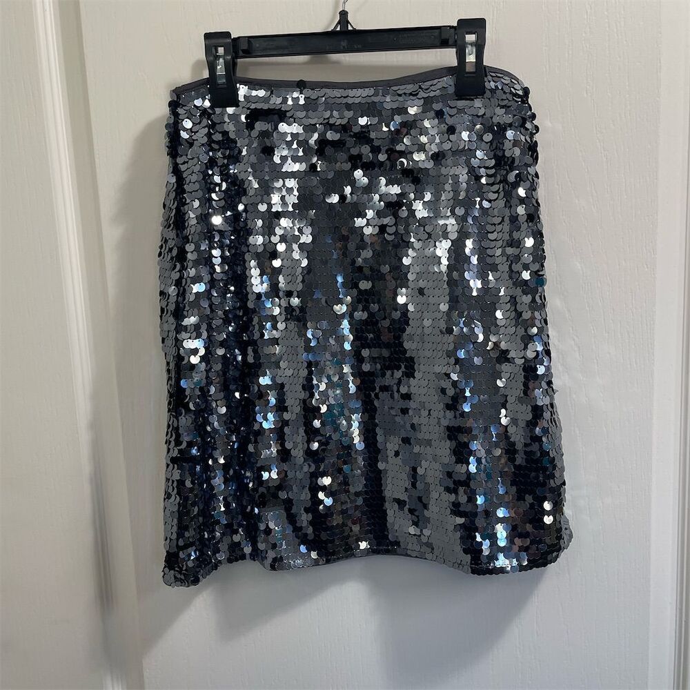 Free Press Women's Sequin Mini Skirt Gray Size S Party Cocktail (sku399)
